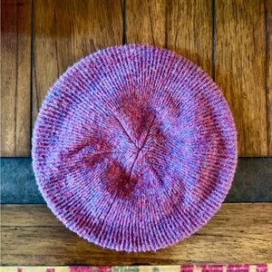 Knit Beret in Pink and Purple